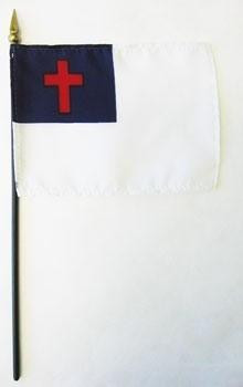 [40042] Christian 4" x 6" Mounted Flags