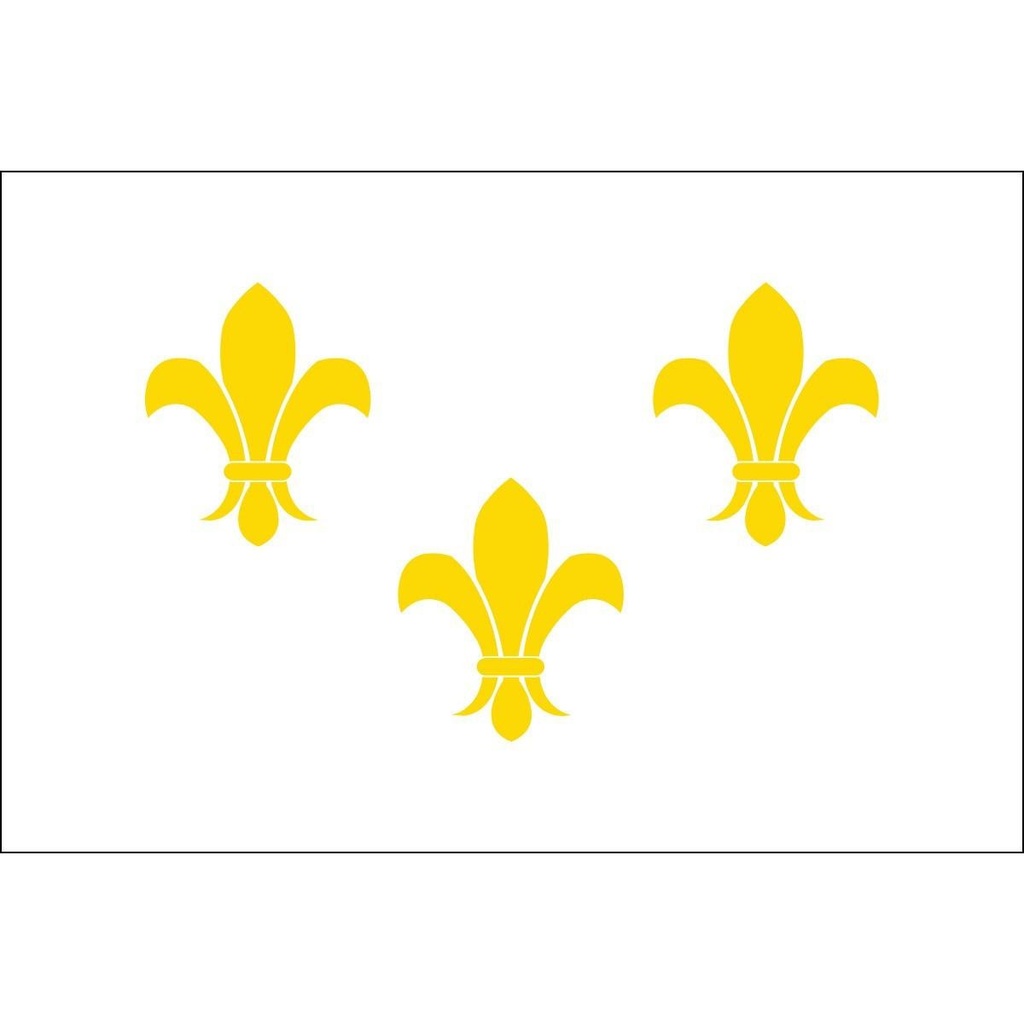 [60563] Fleur-De-Lis (White3) 3' x 5' Outdoor Nylon Flag