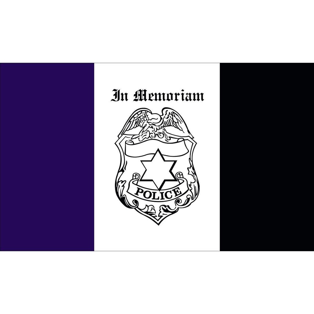 [70313] Police Mourning 3' x 5' Outdoor Nylon Flag