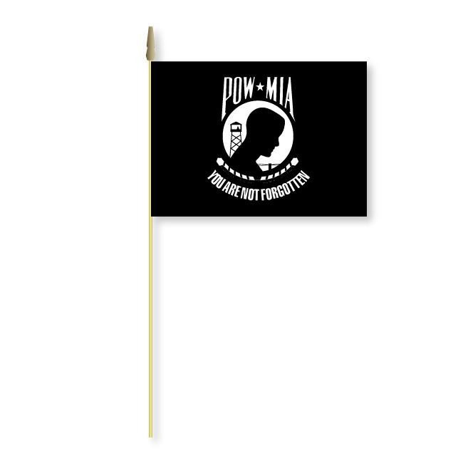 [70174] POW-MIA 12"x18" Mounted Flag