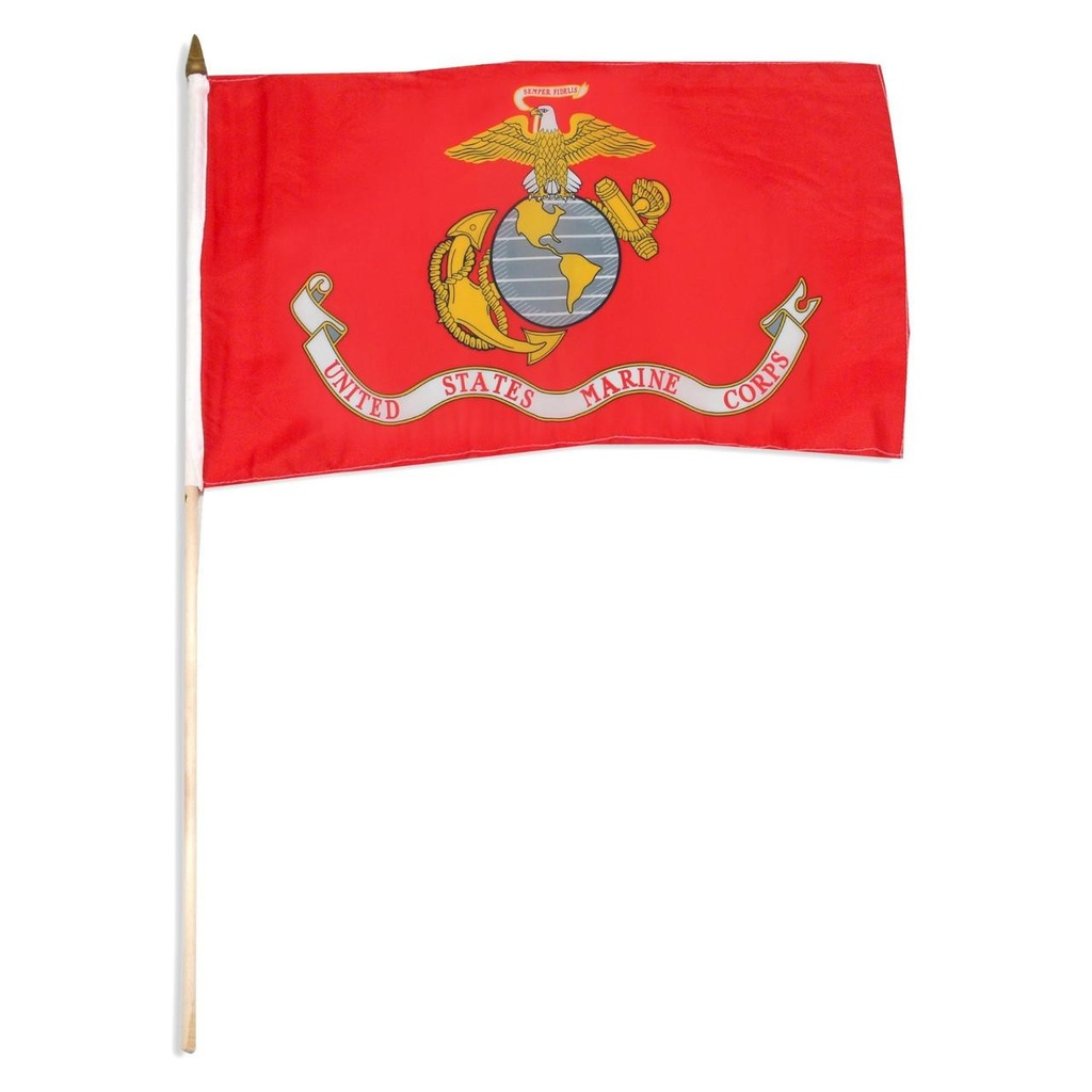 [70125] US Marine Corps Mounted 12" x 18" Flags