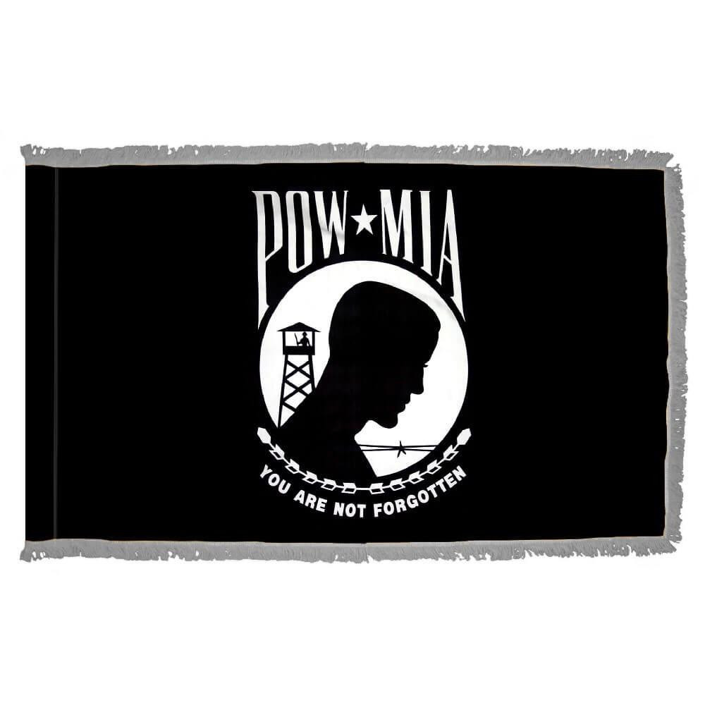[70151] 3' x 5' POW-MIA Indoor Flag With Pole Hem and Fringe