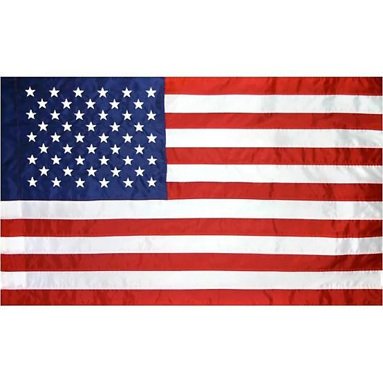[10040] Endura Nylon Banner Sleeved | Embroidered Stars 2.5' x 4' Outdoor US Flag