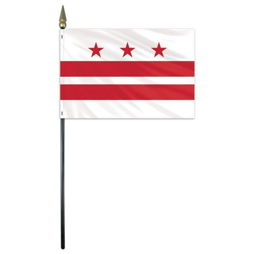 [21878] District Of Columbia 4" x 6" Mounted Flags