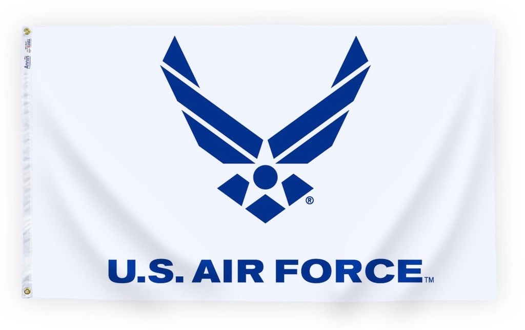 [3957] US Air Force Wings 3' x 5' Nylon Flag White/Blue