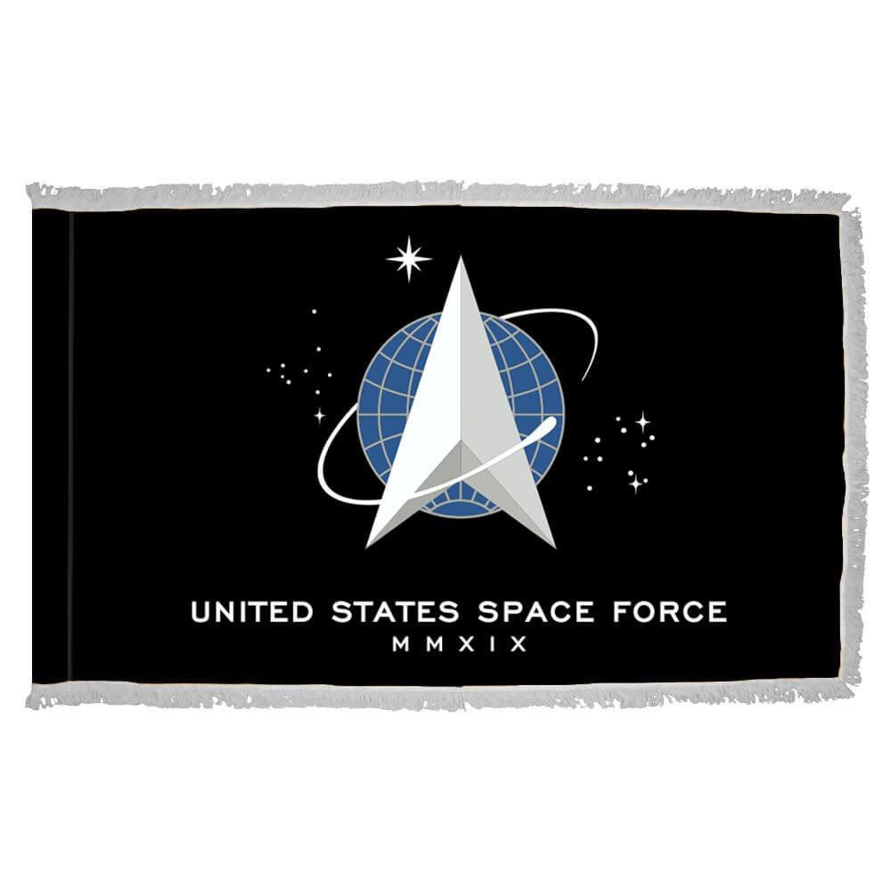 US Space Force 3' x 5' Nylon Flag Silver Fringe