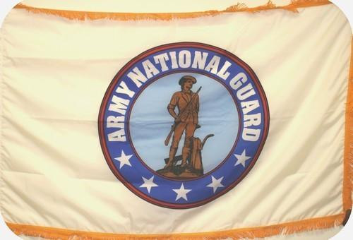 [VF-35246950] 3'x5' Army National Guard Indoor Flag With Pole Hem and Fringe