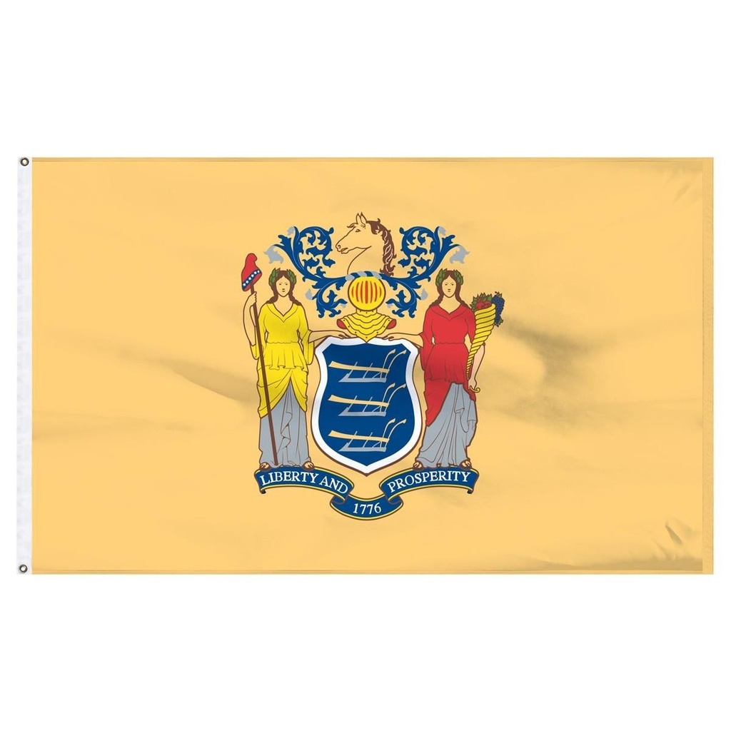 [21080] New Jersey 3' x 5' Outdoor Nylon Flag