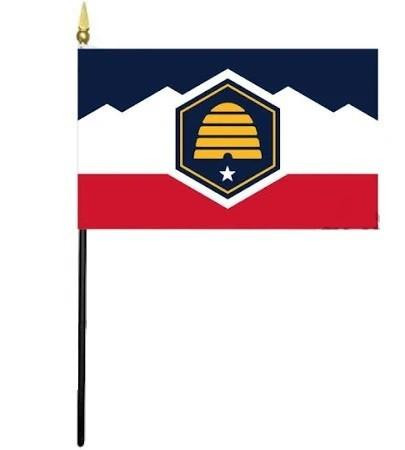 Utah 4" x 6" Beehive Mounted Flags