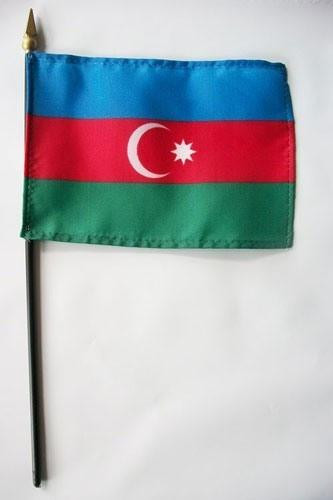 Azerbaijan 4" x 6" Mounted Flags