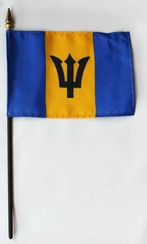 Barbados 4" x 6" Mounted Flags