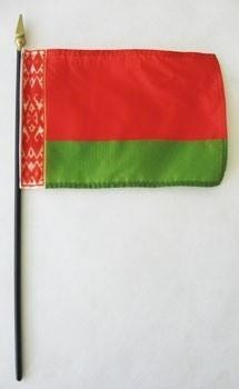 Belarus 4" x 6" Mounted Flags