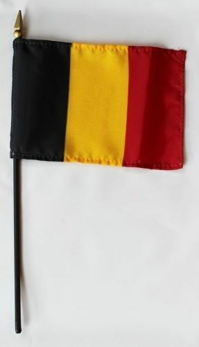 Belgium 4" x 6" Mounted Flags