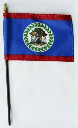 Belize 4" x 6" Mounted Flags
