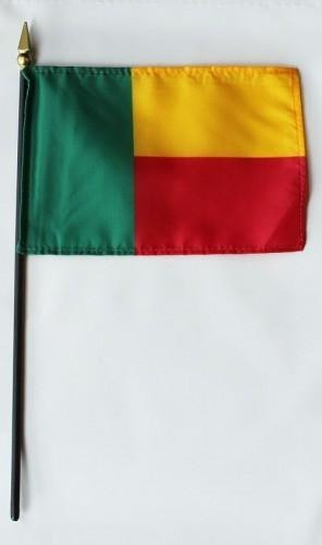 Benin 4" x 6" Mounted Flags
