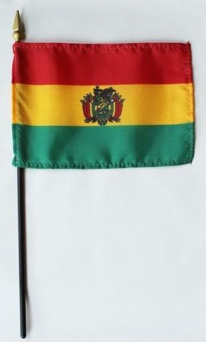 Bolivia 4" x 6" Mounted Flags