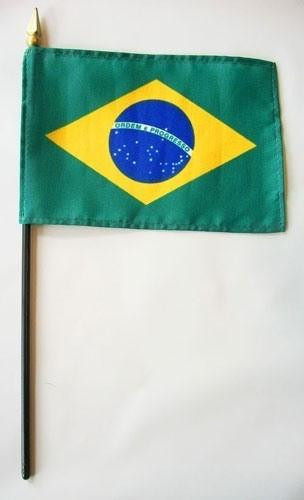 Brazil 4" x 6" Mounted Flags