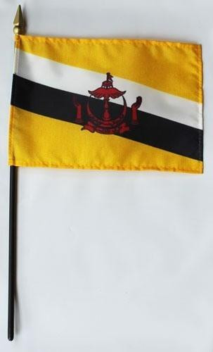 Brunei 4" x 6" Mounted Flags