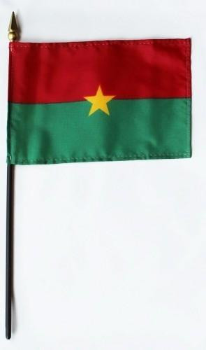 Burkina Faso 4" x 6" Mounted Flags