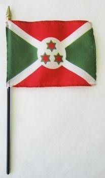[30700] Burundi 4" x 6" Mounted Flags