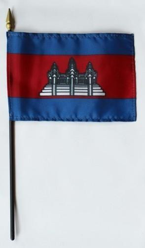 Cambodia 4" x 6" Mounted Flags