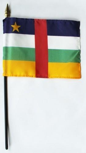 Central African Rep 4" x 6" Mounted Flags