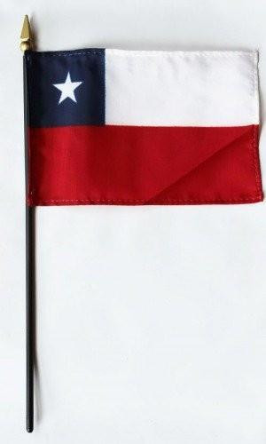 Chile 4" x 6" Mounted Flags