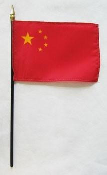 China 4" x 6" Mounted Flags