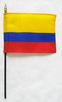 Colombia 4" x 6" Mounted Flags