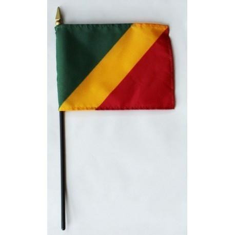 Congo Republic 4" x 6" Mounted Flags