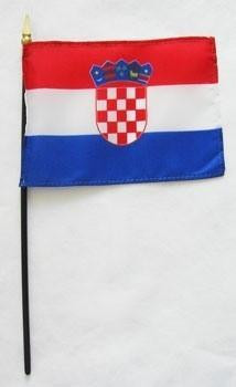 Croatia 4" x 6" Mounted Flags