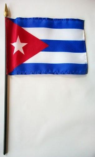 Cuba 4" x 6" Mounted Flags