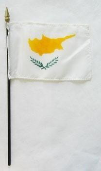 Cyprus 4" x 6" Mounted Flags