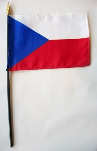Czech Republic 4" x 6" Mounted Flags