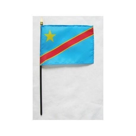 Dem Republic of Congo 4" x 6" Mounted Flags
