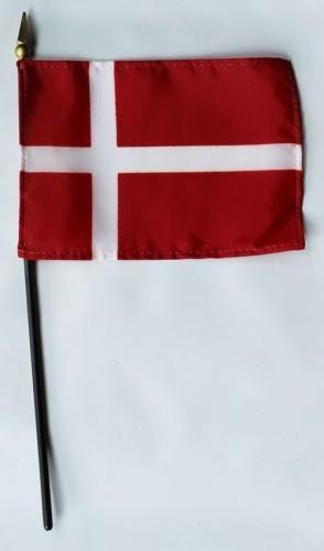 Denmark 4" x 6" Mounted Flags