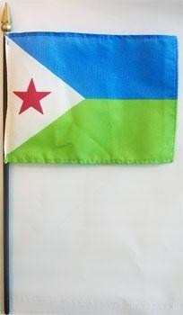 [31172] Djibouti 4" x 6" Mounted Flags