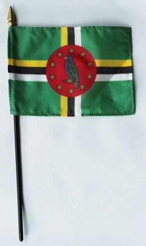 Dominica 4" x 6" Mounted Flags