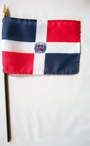 [31208] Dominican Republic 4" x 6" Mounted Flags