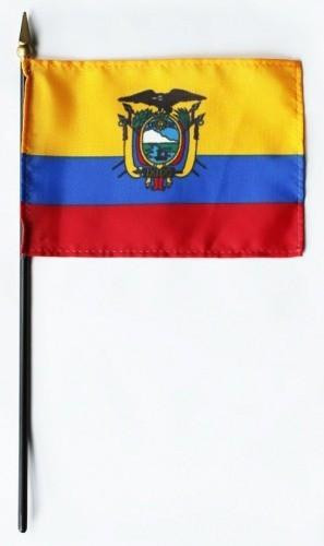 Ecuador 4" x 6" Mounted Flags