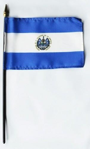 [31321] El Salvador 4" x 6" Mounted Flags