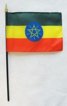 Ethiopia 4" x 6" Mounted Flags