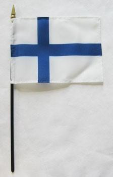 Finland 4" x 6" Mounted Flags