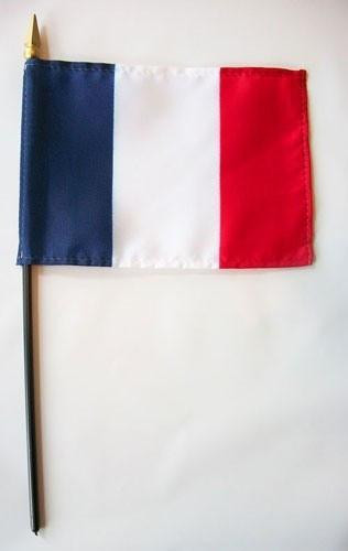 France 4" x 6" Mounted Flags