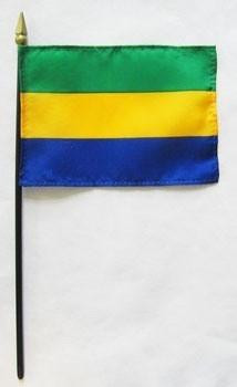 Gabon 4" x 6" Mounted Flags