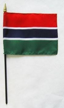 Gambia 4" x 6" Mounted Flags
