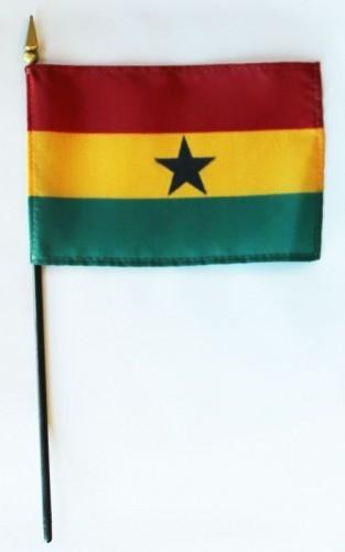 Ghana 4" x 6" Mounted Flags