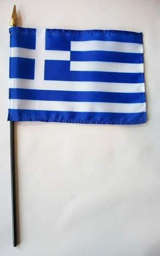 Greece 4" x 6" Mounted Flags