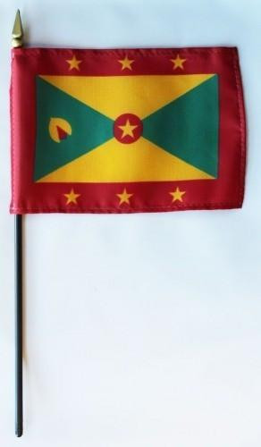 Grenada 4" x 6" Mounted Flags