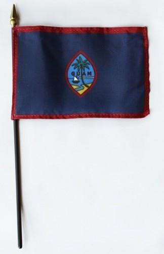 [21914] Guam 4" x 6" Mounted Flags